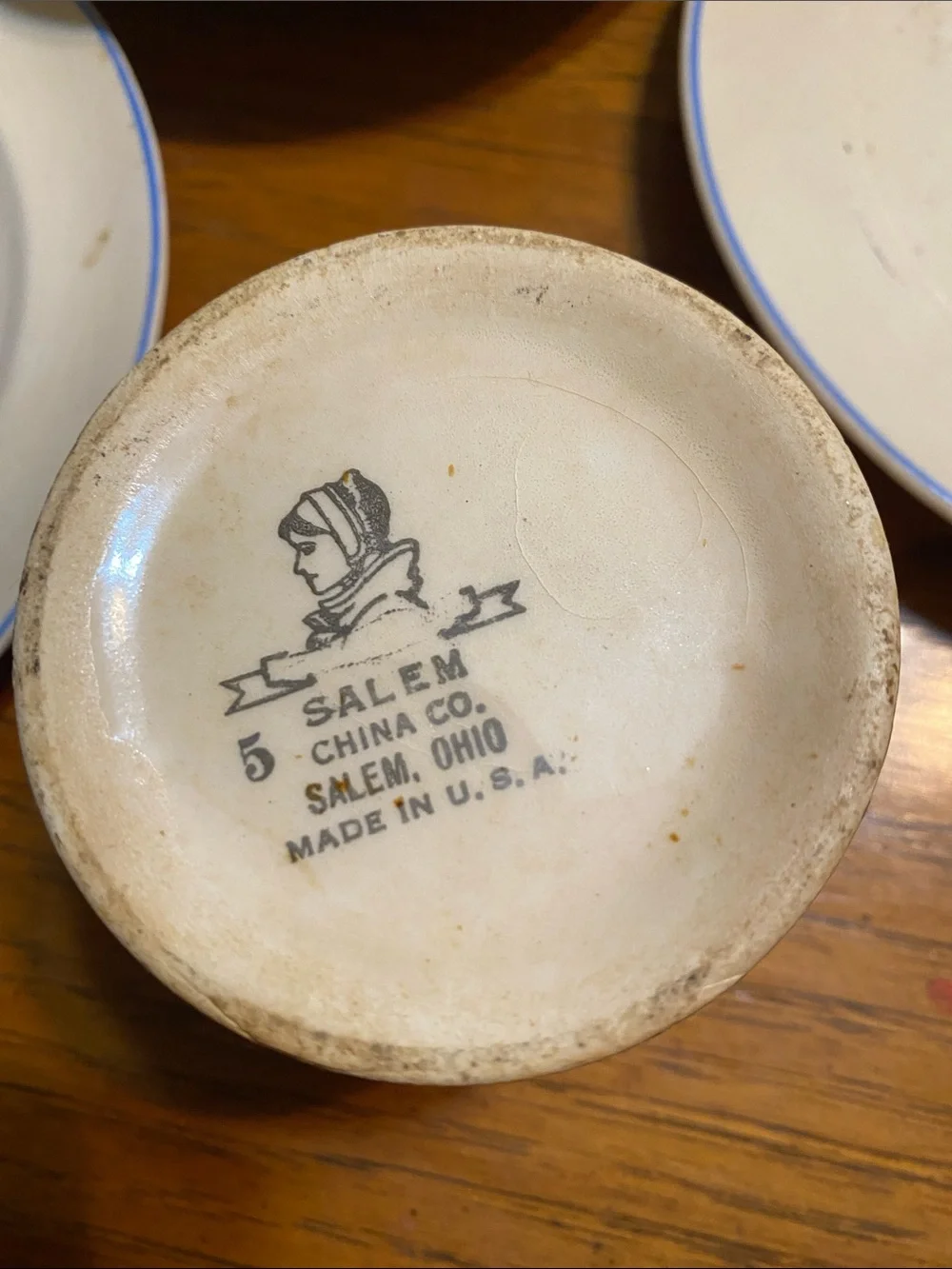 Homer Laughlin Cream and Blue Children's Dinnerware Set with Storybook Motifs